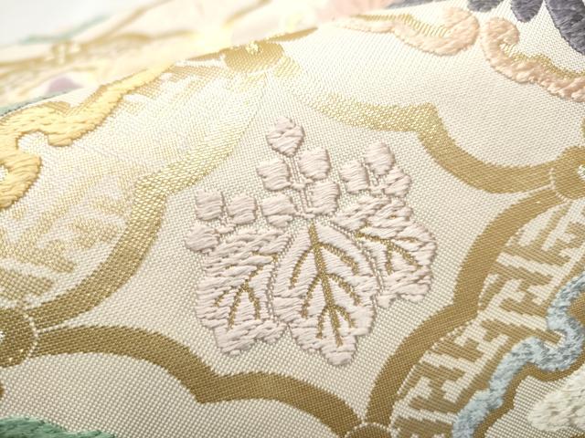 平和屋着物●つけ帯　唐織　草花文　金銀糸　正絹　逸品　CABB9342hy