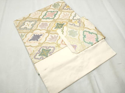 平和屋着物●つけ帯　唐織　草花文　金銀糸　正絹　逸品　CABB9342hy