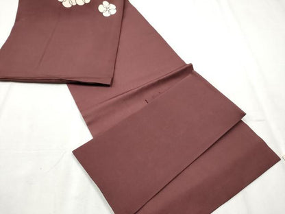 平和屋着物●塩瀬　つけ帯　流水花文　銀彩　正絹　逸品　CABB9344hy