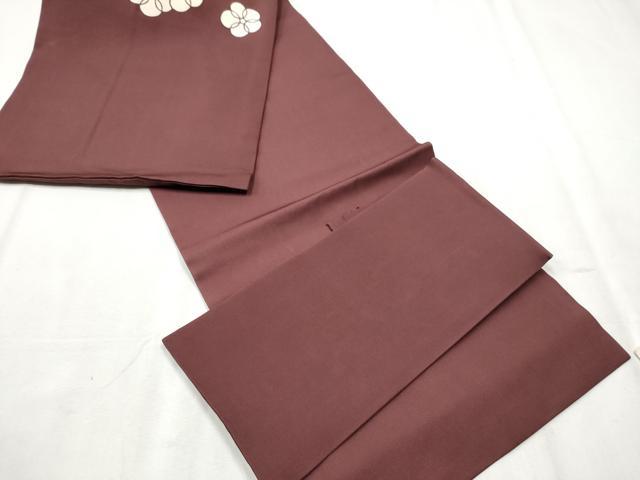 平和屋着物●塩瀬　つけ帯　流水花文　銀彩　正絹　逸品　CABB9344hy