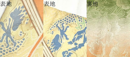 平和屋着物●アンティーク 大正ロマン 丸帯 駒刺繍 龍 引き抜き帯 正絹 逸品 CABB9354hy