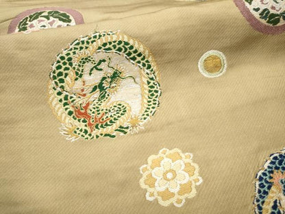 平和屋着物●アンティーク 大正ロマン 六通柄 本袋帯 龍 花丸文 正絹 逸品 CABB9358hy