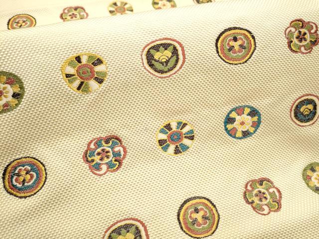 平和屋着物●本場筑前博多織 八寸名古屋帯 花丸文 正絹 逸品 CABB9362hy