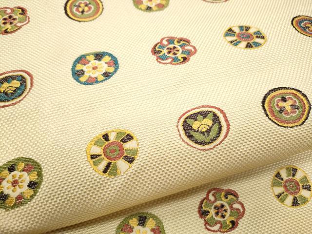 平和屋着物●本場筑前博多織 八寸名古屋帯 花丸文 正絹 逸品 CABB9362hy