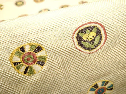 平和屋着物●本場筑前博多織 八寸名古屋帯 花丸文 正絹 逸品 CABB9362hy