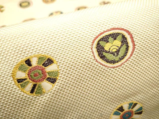 平和屋着物●本場筑前博多織 八寸名古屋帯 花丸文 正絹 逸品 CABB9362hy