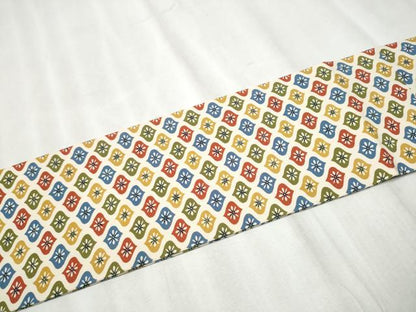 平和屋着物●全通柄 九寸名古屋帯 型染め 舞花文 正絹 逸品 CABB9365hy