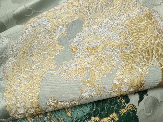 平和屋着物●アンティーク　大正ロマン　九寸名古屋帯　龍　金銀糸　正絹　逸品　CABB9368hy