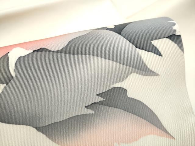 平和屋着物●塩瀬 九寸名古屋帯 手描き 枝花文 正絹 逸品 CABB9377hy