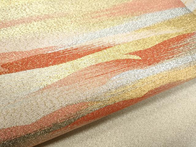 平和屋着物●爪掻き本綴れ 八寸名古屋帯 霞文 正絹 逸品 CABB9391hy