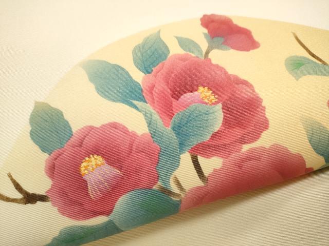 平和屋着物●塩瀬 九寸名古屋帯 枝花丸文 金彩 正絹 逸品 CABB9395hy