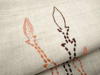 平和屋着物●中国三大刺繍 相良刺繍 総刺繍 九寸名古屋帯 作家物 紬地 つくし 正絹 逸品 CABB9397hy
