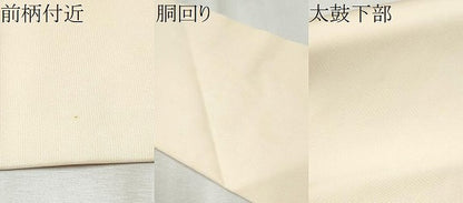 平和屋着物●塩瀬 九寸名古屋帯 手描き 遠山枝松葉文 正絹 逸品 CABB9398hy