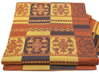 平和屋着物●全通柄 九寸名古屋帯 幾何学花文 正絹 逸品 CABB9401hy