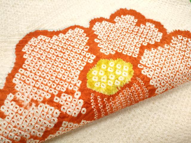平和屋着物●九寸名古屋帯 総絞り 舞花文 正絹 逸品 CABB9402hy