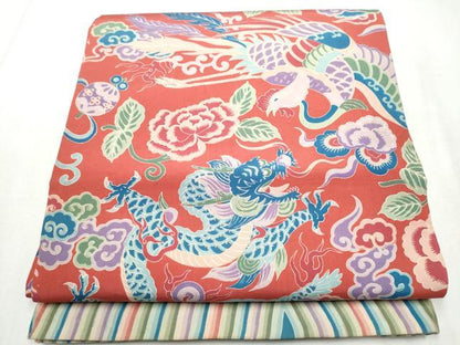 平和屋着物●アンティーク 大正ロマン 丸帯 龍 鳳凰花文 正絹 逸品 CABB9414hy