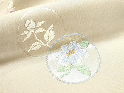 平和屋着物●九寸名古屋帯 唐織 枝花丸文 金銀糸 正絹 逸品 CABB9423hy
