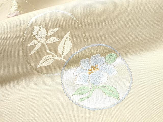 平和屋着物●九寸名古屋帯 唐織 枝花丸文 金銀糸 正絹 逸品 CABB9423hy