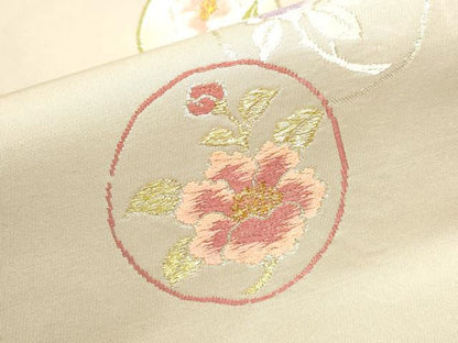 平和屋着物●九寸名古屋帯 唐織 枝花丸文 金銀糸 正絹 逸品 CABB9423hy