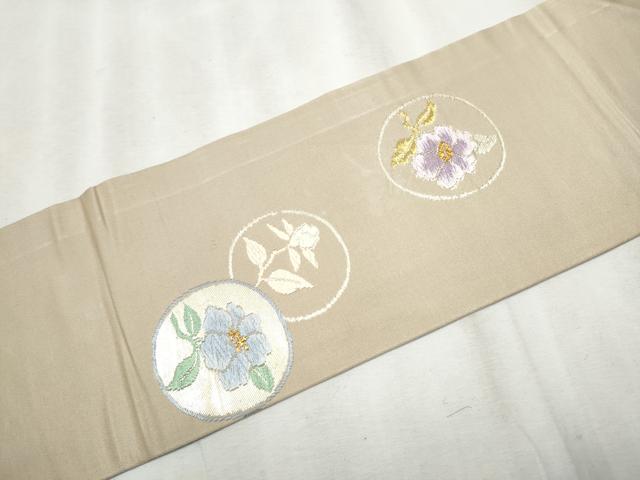 平和屋着物●九寸名古屋帯 唐織 枝花丸文 金銀糸 正絹 逸品 CABB9423hy