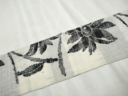 平和屋着物●八寸名古屋帯 紬地 枝花文 正絹 逸品 CABB9427hy