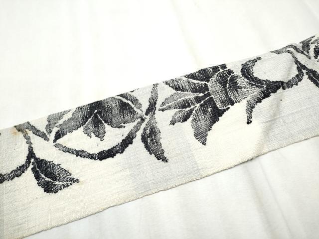 平和屋着物●八寸名古屋帯 紬地 枝花文 正絹 逸品 CABB9427hy