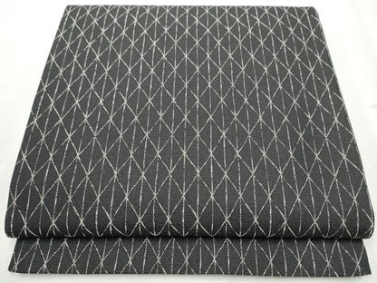 平和屋着物●全通柄袋帯 間道 黒地 正絹 逸品 CABB9430hy