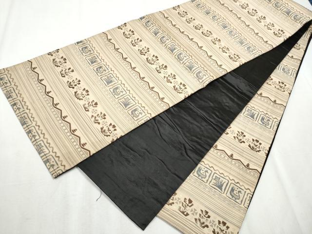 平和屋着物●全通柄 京袋帯 横段花鳥文 正絹 逸品 CABB9431hy
