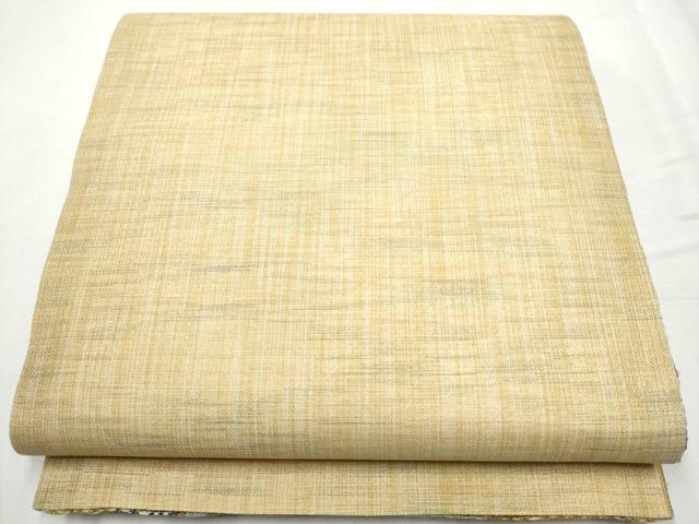 平和屋着物●両面 六通柄袋帯 孔雀羽文 金糸 正絹 逸品 CABB9434hy