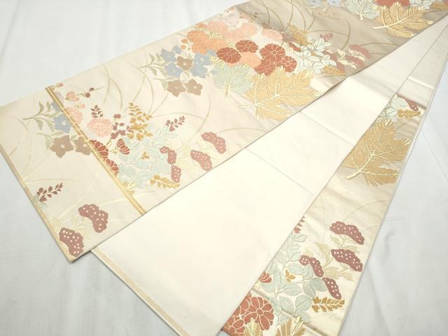平和屋着物●西陣 川島織物 六通柄 本袋帯 唐織 草花文 正絹 逸品 CABB9435hy