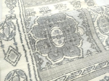 平和屋着物●全通柄袋帯 紬地 幾何学花文 正絹 逸品 CABB9436hy