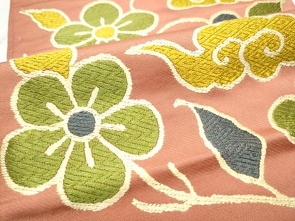 平和屋着物●六通柄京袋 本袋帯 唐織 枝花文 正絹 逸品 CABB9445hy