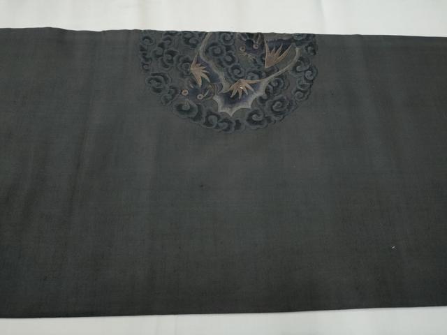平和屋着物●青々庵 つけ帯 紬地 コウモリ 正絹 逸品 CABB9447hy