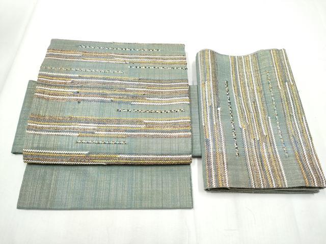 平和屋着物●つけ帯 霞文 金糸 正絹 逸品 CABB9451hy