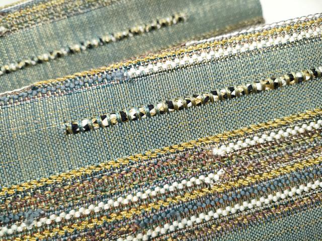 平和屋着物●つけ帯 霞文 金糸 正絹 逸品 CABB9451hy