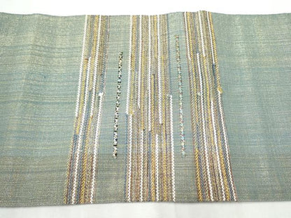 平和屋着物●つけ帯 霞文 金糸 正絹 逸品 CABB9451hy