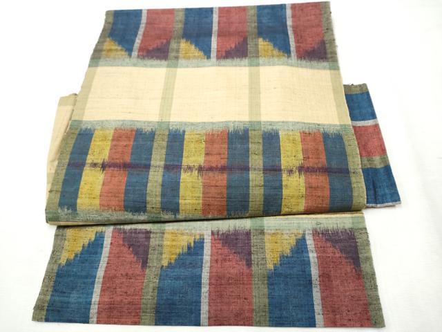 平和屋着物●つけ帯 紬地 霞文 正絹 逸品 CABB9461hy