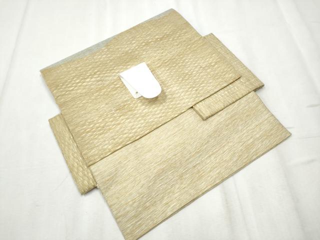 平和屋着物▽つけ帯　スリーシーズン　春夏秋　すくい織　幾何学花文　正絹　逸品　CABB9463hy