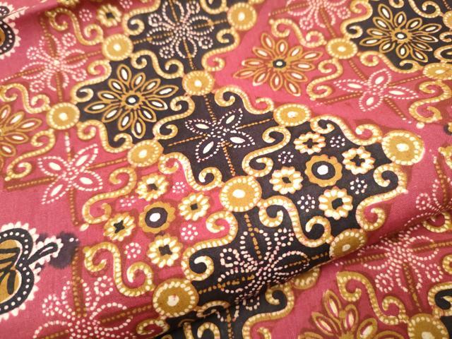 平和屋着物●つけ帯 バティック 花唐草文 綿 逸品 CABB9465hy