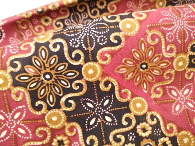平和屋着物●つけ帯 バティック 花唐草文 綿 逸品 CABB9465hy