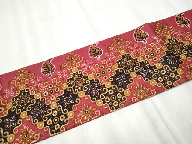 平和屋着物●つけ帯 バティック 花唐草文 綿 逸品 CABB9465hy