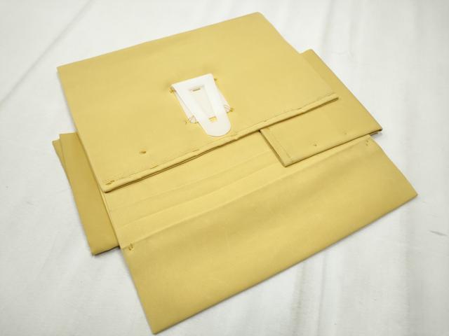平和屋着物●塩瀬 つけ帯 作家物 枝花文 金彩 正絹 逸品 CABB9467hy