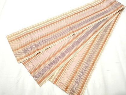 平和屋着物●本場筑前博多織 半幅帯 献上 正絹 逸品 CABB9472hy