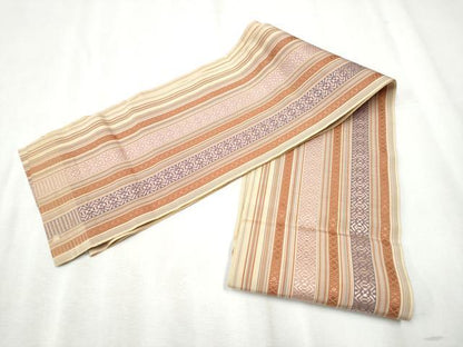 平和屋着物●本場筑前博多織 半幅帯 献上 正絹 逸品 CABB9472hy