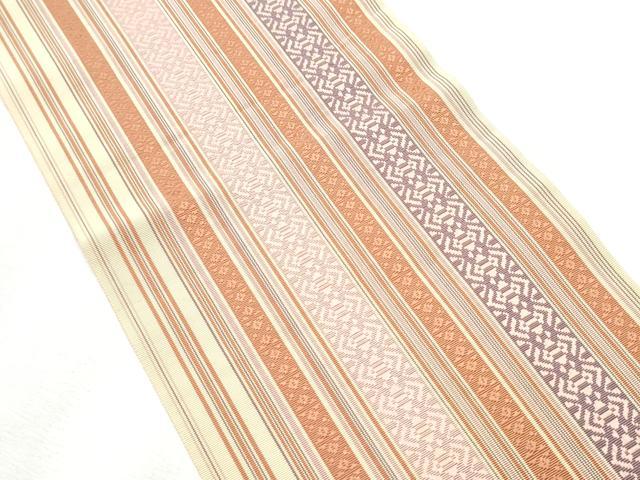 平和屋着物●本場筑前博多織 半幅帯 献上 正絹 逸品 CABB9472hy