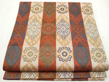 平和屋着物●本場筑前博多織 八寸名古屋帯 花間道 金彩 正絹 逸品 CABB9498hy
