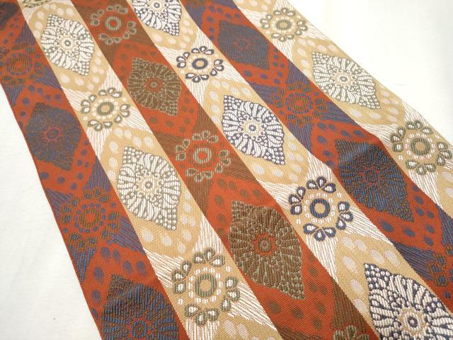 平和屋着物●本場筑前博多織 八寸名古屋帯 花間道 金彩 正絹 逸品 CABB9498hy