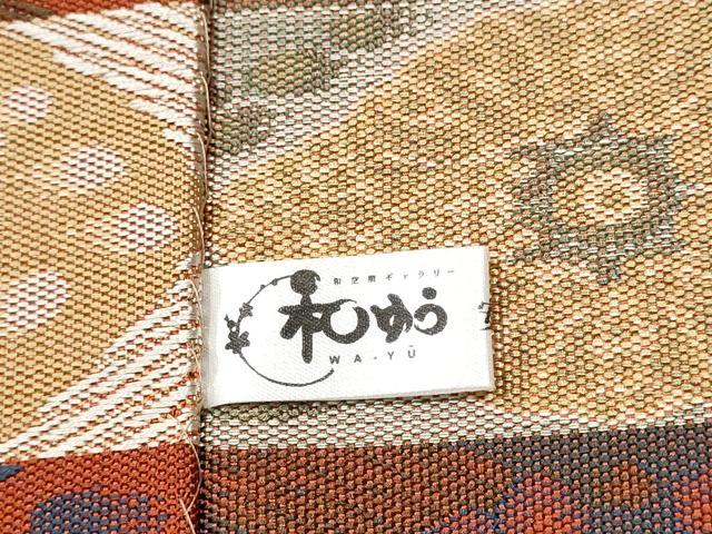 平和屋着物●本場筑前博多織 八寸名古屋帯 花間道 金彩 正絹 逸品 CABB9498hy