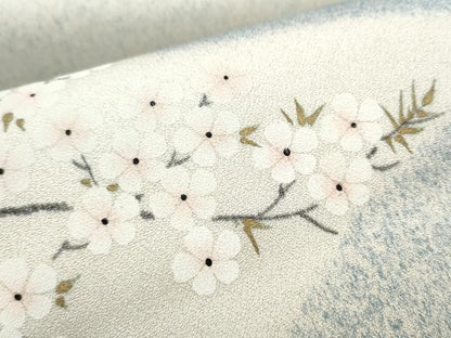 平和屋着物●九寸開き名古屋帯 草花文 正絹 逸品 CABB9499hy