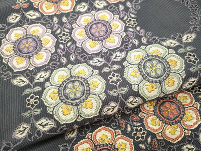 平和屋着物●九寸名古屋帯 唐織 草花文 正絹 逸品 CABB9505hy